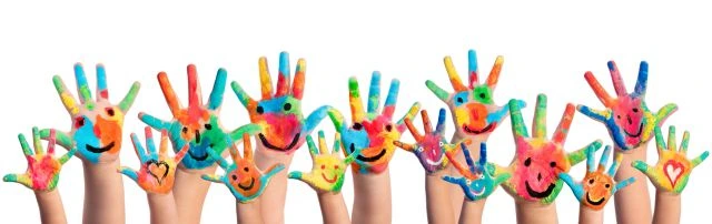 children colorful hands